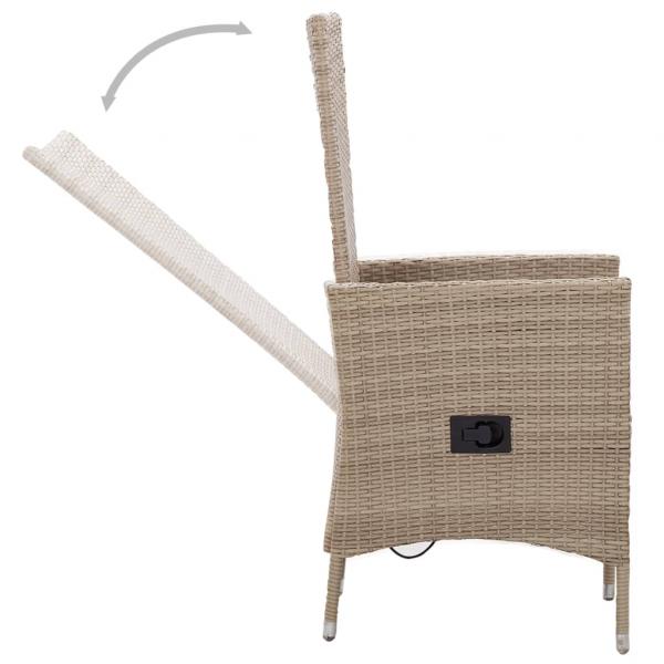 9-tlg. Garten-Essgruppe mit Auflagen Beige