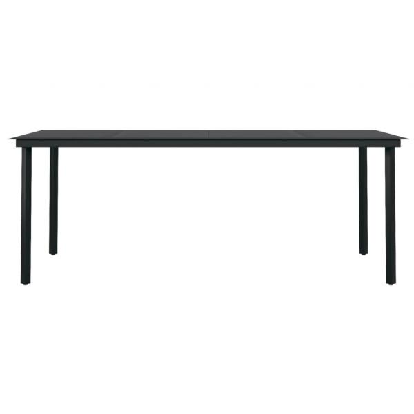 Garten-Esstisch Schwarz 200x100x74 cm Stahl und Glas