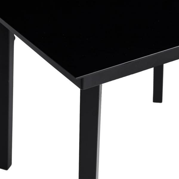 Garten-Esstisch Schwarz 200x100x74 cm Stahl und Glas