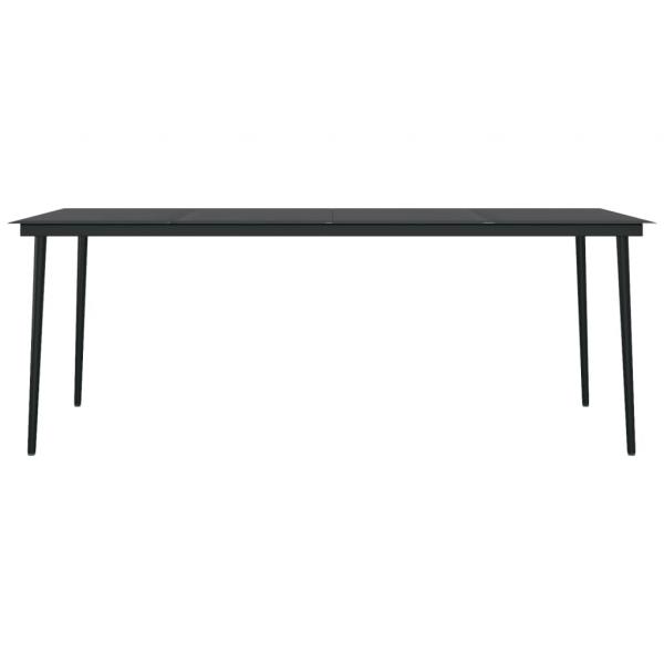 Garten-Esstisch Schwarz 200x100x74 cm Stahl und Glas