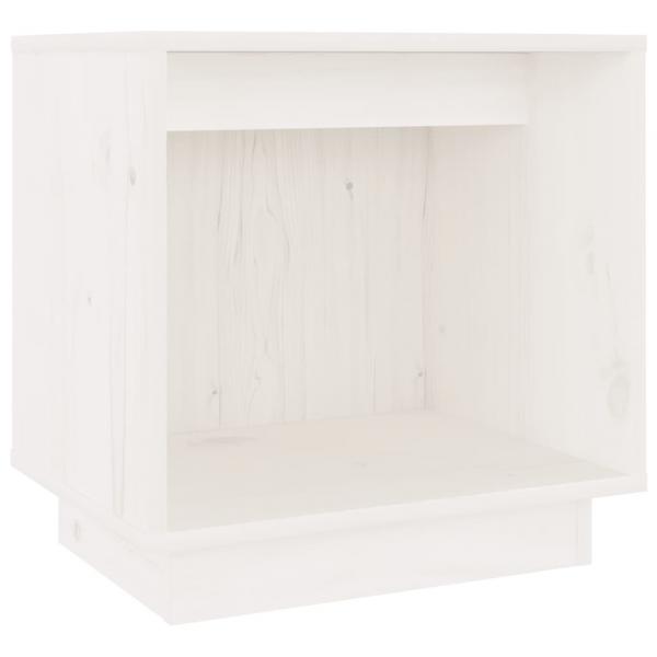 Nachttisch Weiß 40x30x40 cm Massivholz Kiefer