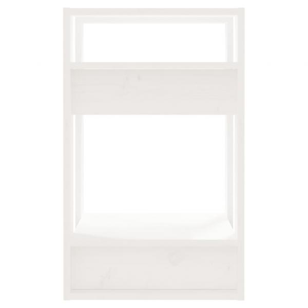 Bücherregal/Raumteiler Weiß 41x35x57 cm Massivholz Kiefer