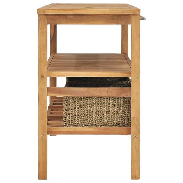 ARDEBO.de - Waschtisch mit 3 Körben Massivholz Teak 132x45x75cm