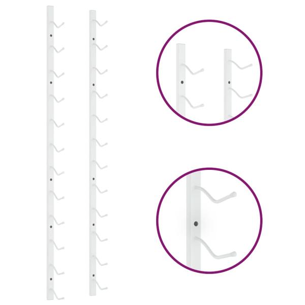 Wand-Weinregal für 12 Flaschen 2 Stk. Weiß Eisen