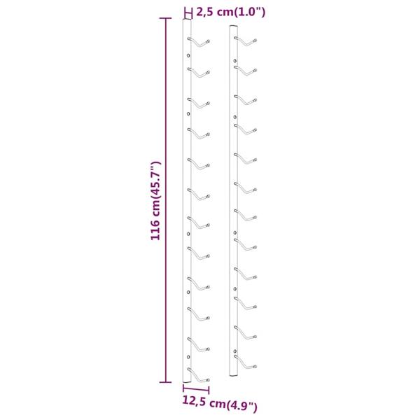 Wand-Weinregal für 12 Flaschen 2 Stk. Weiß Eisen