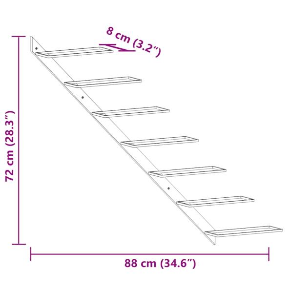 Wand-Weinregale für 7 Flaschen 2 Stk. Golden Metall