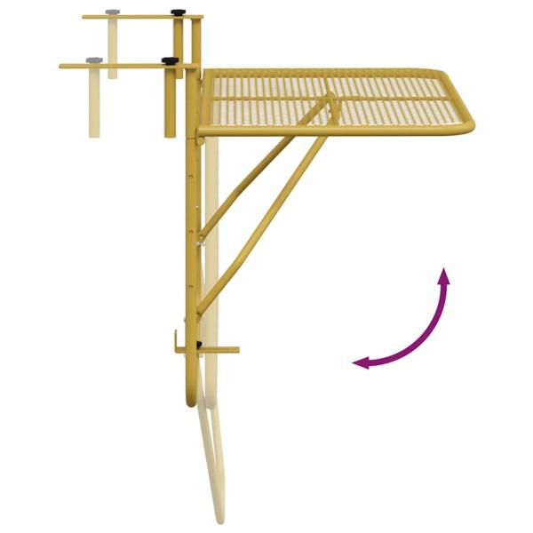 Balkontisch Golden 60x40 cm Stahl