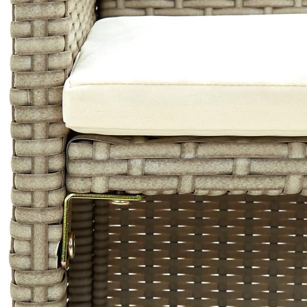 4-tlg. Garten-Lounge-Set mit Auflagen Beige Poly Rattan