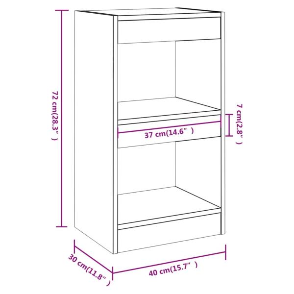 ARDEBO.de - Bücherregal/Raumteiler Hochglanz-Weiß 40x30x72 cm