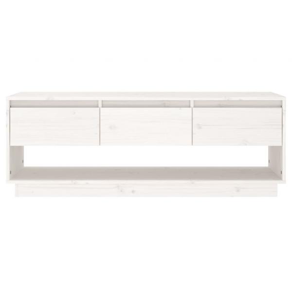 TV-Schrank Weiß 110,5x34x40 cm Massivholz Kiefer