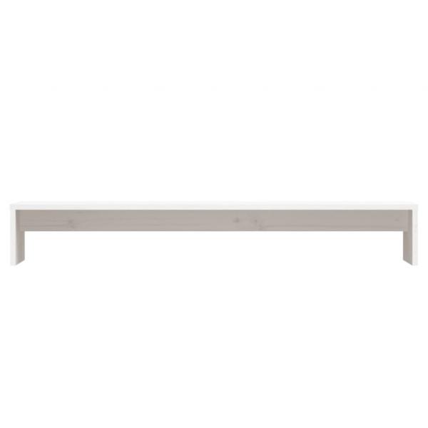 Monitorständer Weiß 100x27x15 cm Massivholz Kiefer
