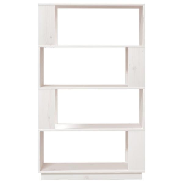 Bücherregal/Raumteiler Weiß 80x25x132 cm Massivholz Kiefer