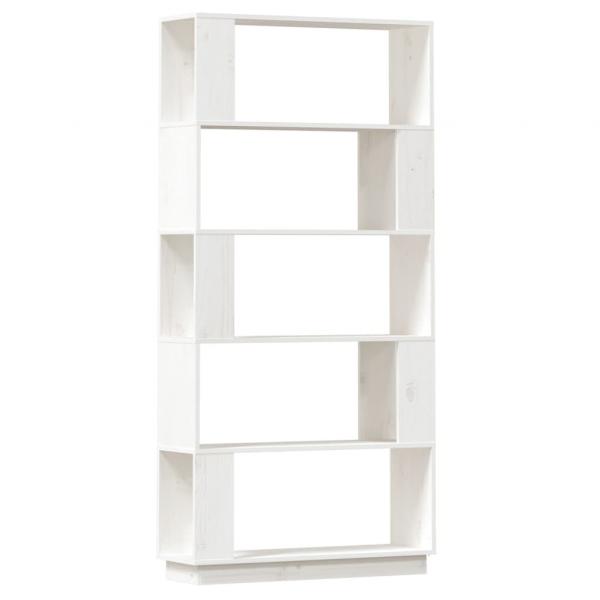 Bücherregal/Raumteiler Weiß 80x25x163,5 cm Massivholz Kiefer