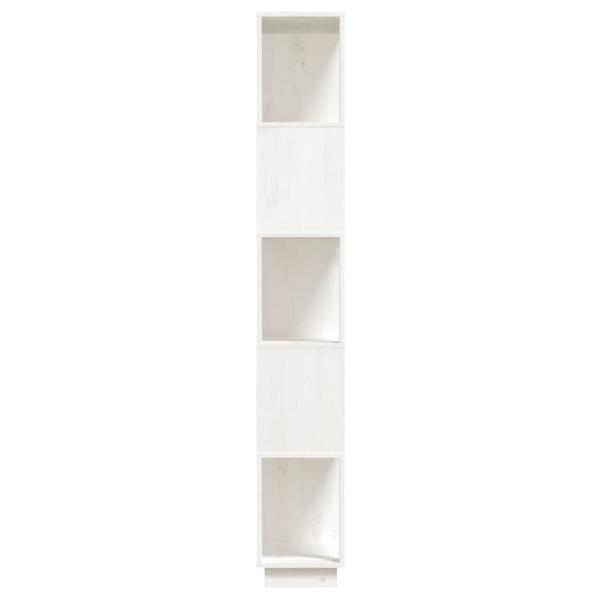 Bücherregal/Raumteiler Weiß 80x25x163,5 cm Massivholz Kiefer