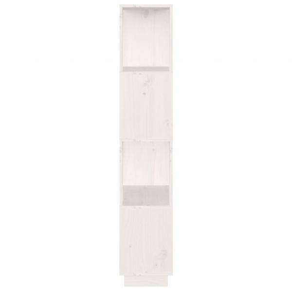 Bücherregal/Raumteiler Weiß 51x25x132 cm Massivholz Kiefer