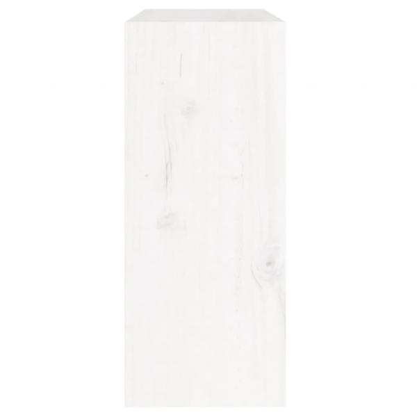 Bücherregal/Raumteiler Weiß 60x30x71,5 cm Massivholz Kiefer