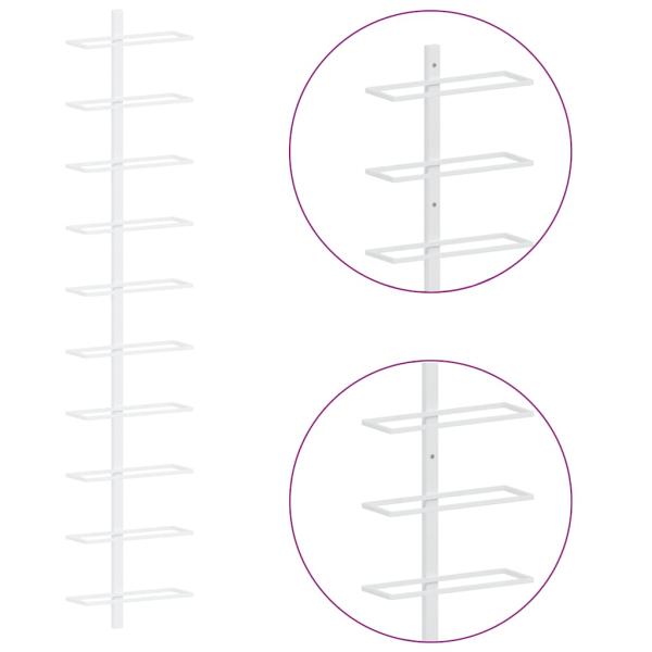 Wand-Weinregal für 10 Flaschen Weiß Metall