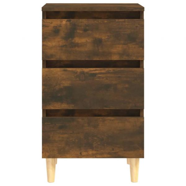 Nachttisch mit Massivholz-Beinen Räuchereiche 40x35x69 cm