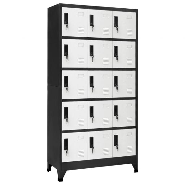 ARDEBO.de - Schließfachschrank Anthrazit und Weiß 90x40x180 cm Stahl