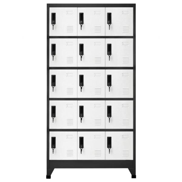 Schließfachschrank Anthrazit und Weiß 90x40x180 cm Stahl