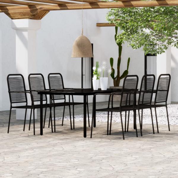 ARDEBO.de - 7-tlg. Garten-Essgruppe Schwarz