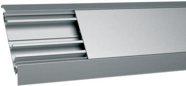 ARDEBO.de Hager AKA181250ELN Aufbodenkanal mit 2 Kammern aus Aluminium AKA 18x125mm eloxiert, 2m