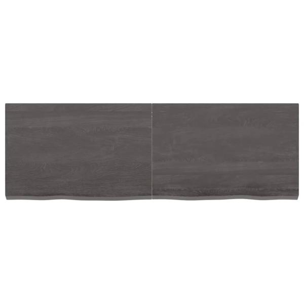 Wandregal Dunkelbraun 120x40x(2-4)cm Massivholz Eiche Behandelt