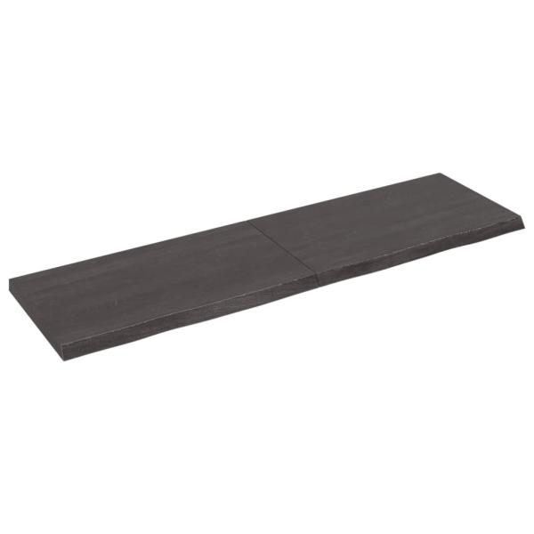 ARDEBO.de - Wandregal Dunkelbraun 140x40x(2-4)cm Massivholz Eiche Behandelt