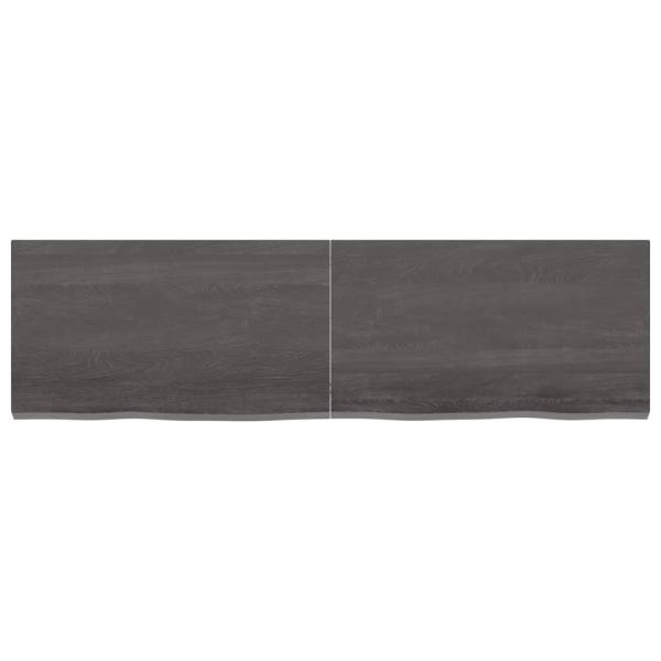 Wandregal Dunkelbraun 140x40x(2-4)cm Massivholz Eiche Behandelt