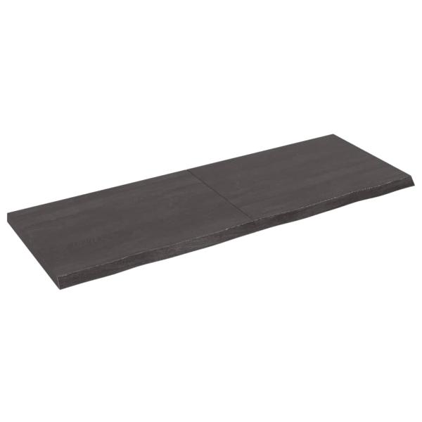 ARDEBO.de - Wandregal Dunkelbraun 140x50x(2-4)cm Massivholz Eiche Behandelt