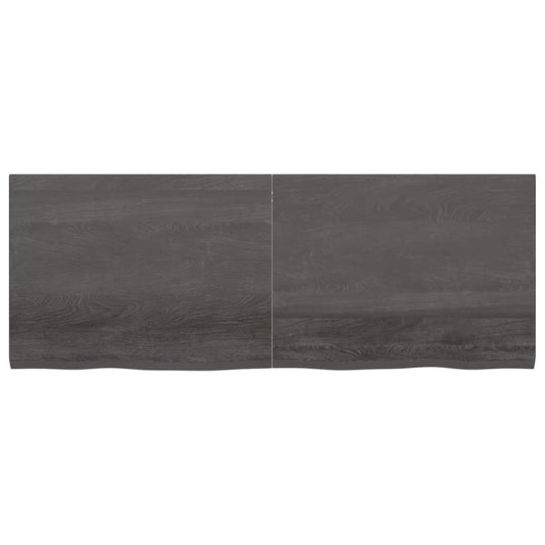 Wandregal Dunkelbraun 160x60x(2-4)cm Massivholz Eiche Behandelt