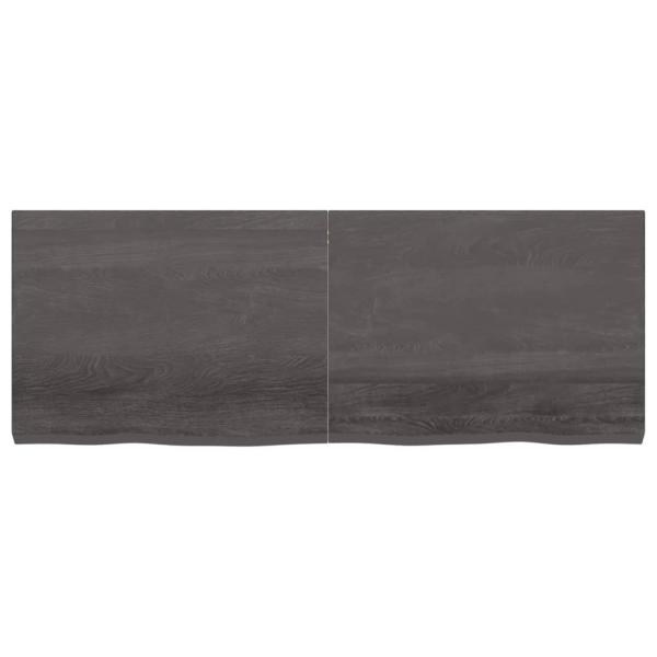 Wandregal Dunkelbraun 160x60x(2-6)cm Massivholz Eiche Behandelt