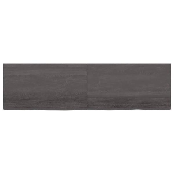 Wandregal Dunkelbraun 180x50x(2-4)cm Massivholz Eiche Behandelt