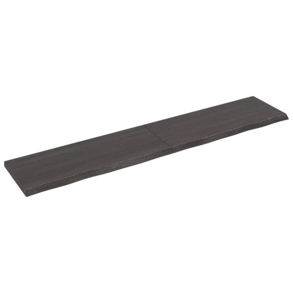 ARDEBO.de - Wandregal Dunkelbraun 200x40x(2-4)cm Massivholz Eiche Behandelt