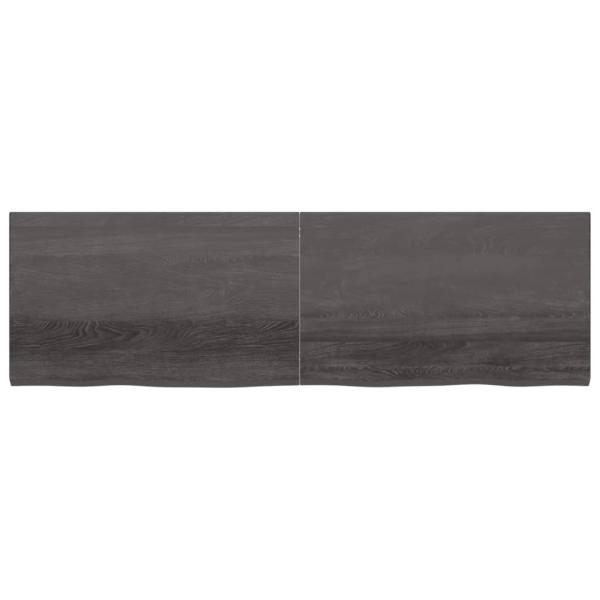 Wandregal Dunkelbraun 200x60x(2-4)cm Massivholz Eiche Behandelt