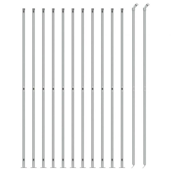 Maschendrahtzaun mit Bodenflansch Silbern 1,4x25 m