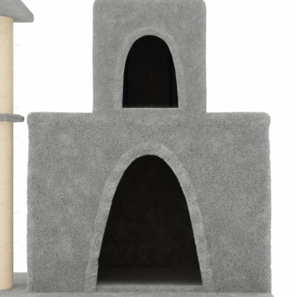 Kratzbaum mit Sisal-Kratzsäulen Hellgrau 83 cm