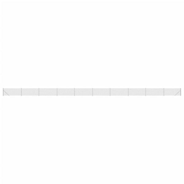 Maschendrahtzaun mit Bodenflansch Silbern 1x25 m