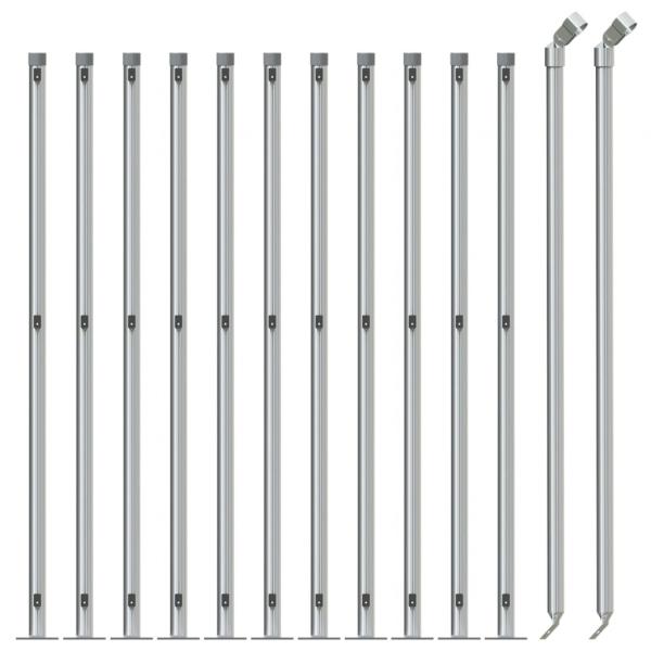 Maschendrahtzaun mit Bodenflansch Silbern 1x25 m