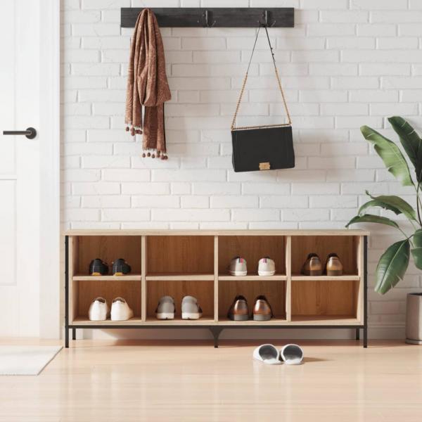 ARDEBO.de - Schuhregal Sonoma-Eiche 131x35x50 cm Holzwerkstoff