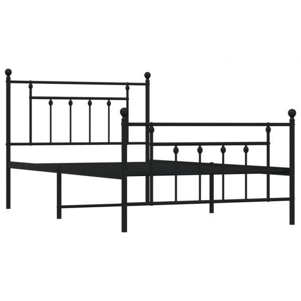 Bettgestell mit Kopf- und Fußteil Metall Schwarz 100x200 cm