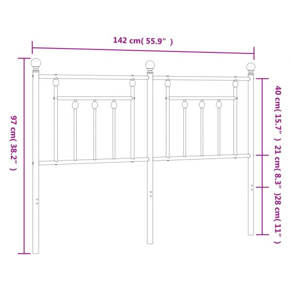 Kopfteil Metall Weiß 135 cm