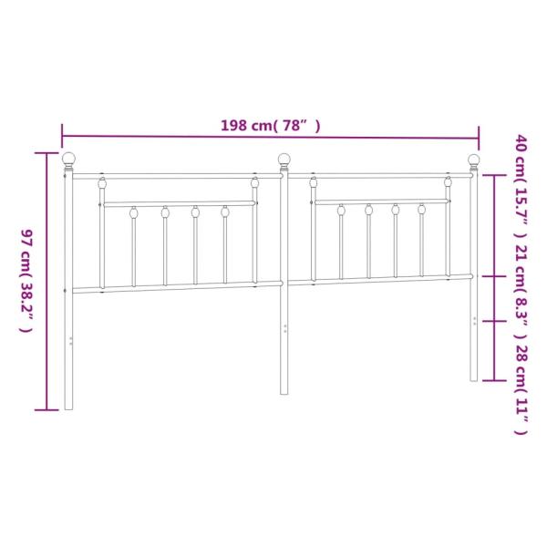 Kopfteil Metall Weiß 193 cm