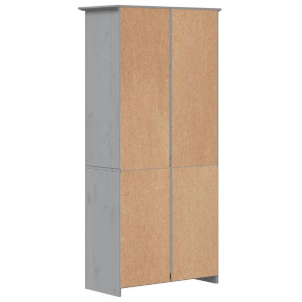 Bücherregal BODO Grau 80x38x180 cm Massivholz Kiefer 5 Fächer