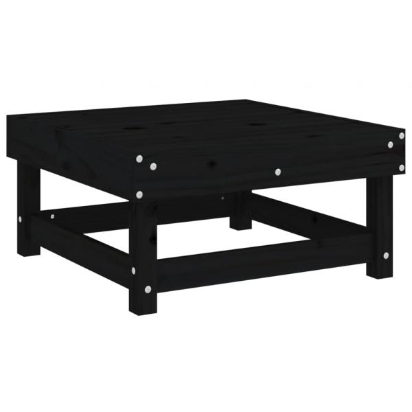 Gartenhocker mit Kissen Schwarz Massivholz Kiefer
