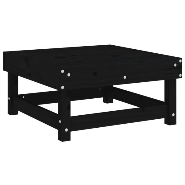 ARDEBO.de - Gartenhocker mit Kissen 2 Stk. Schwarz Massivholz Kiefer