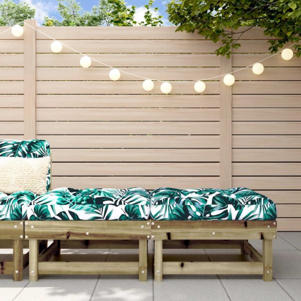 ARDEBO.de - Gartenhocker mit Kissen 2 Stk. Kiefernholz Imprägniert