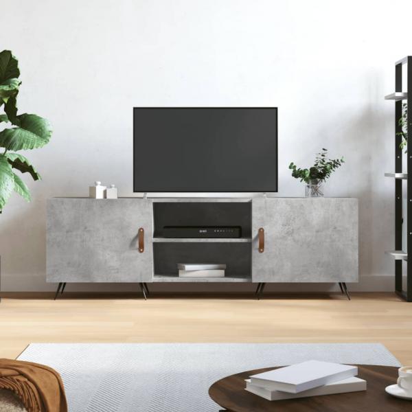 ARDEBO.de - TV-Schrank Betongrau 150x30x50 cm Holzwerkstoff