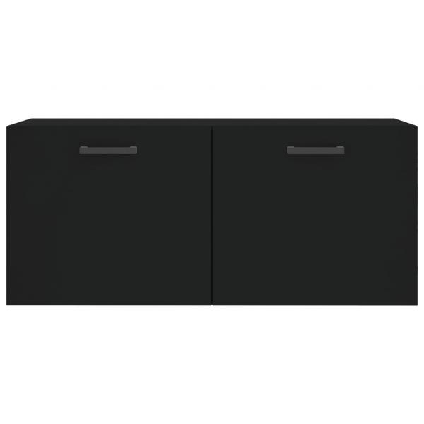 Wandschrank Schwarz 80x36,5x35 cm Holzwerkstoff