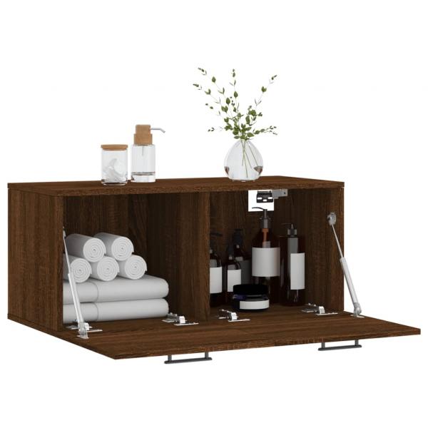 Wandschrank Braun Eichen-Optik 80x36,5x35 cm Holzwerkstoff